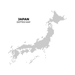 black halftone dotted japan map illustration vector - obrazy, fototapety, plakaty