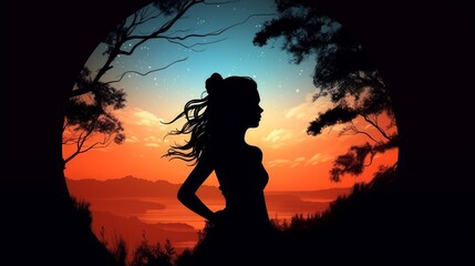 woman in a fairytale landscape