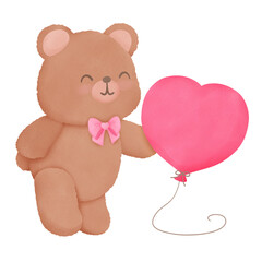 Fuzzy Valentine Teddy bear, for decoration invitation and greetings