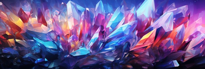 crystals background wallpaper with rainbow prism light texture, generative AI