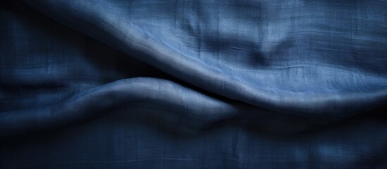 Naklejka premium Navy blue linen textured fabric With copyspace for text