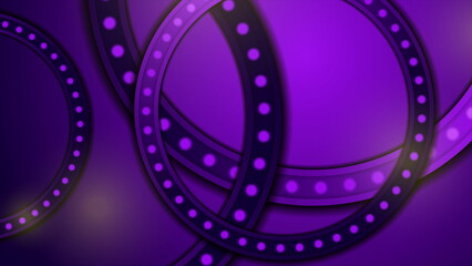 Fototapeta premium Bright violet glowing circles abstract background