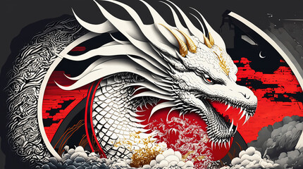 le grand dragon blanc et d'or