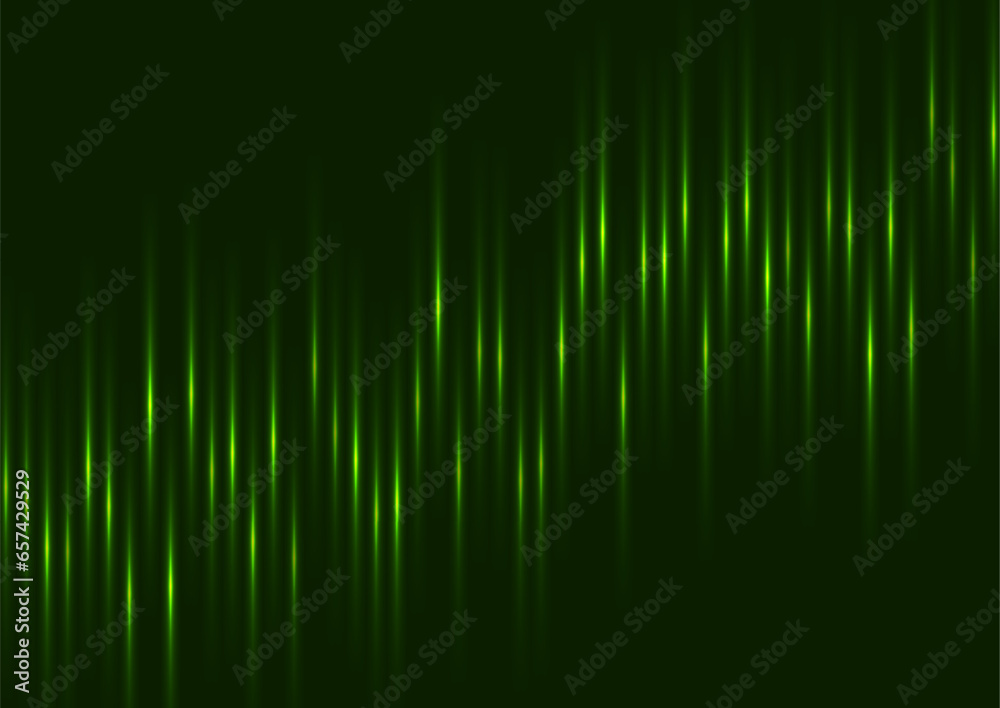 Poster abstract green neon growing financial graph chart background. vector tech design