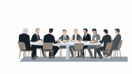 Obraz premium Concept vector illustration of business meeting. 