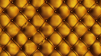 Yellow Leather with Golden Wire and Diamonds Seamless Pattern Bumped Background