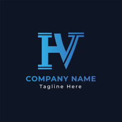 Obraz premium hv letter logo design template