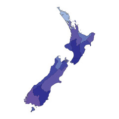 Detail Map of New Zealand Vector Icon Illustration New Zealand Map