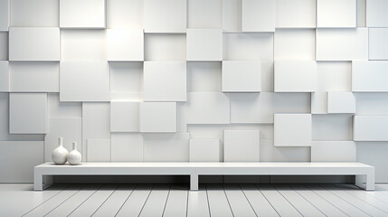 Digital Geometric Technology White Square Boxes Wall Background