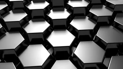 Fotobehang Digital Geometric Technology Grey Hexagon Background © Image Lounge