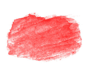 Watercolour Grunge Brush Stroke. Royalty high-quality free stock image of red watercolor overlay on transparent  background with a pronounced texture for decorating design. Artistic hand paint