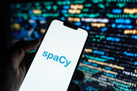 West Bangal, India - july 5, 2023 : spaCy logo on phone screen stock image.
