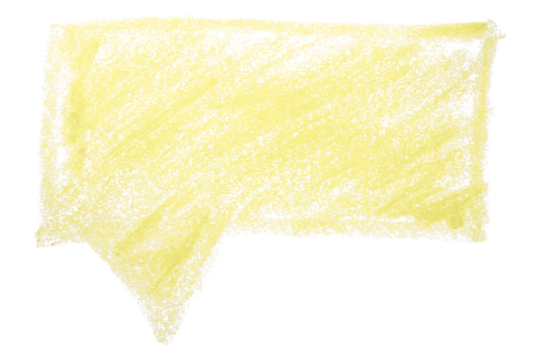 light yellow brush painting speech bubbles isolated on transparent background.