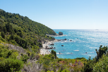 Naklejka premium The beautiful coastline in Mathraki, one of the Diapontia islands northwest of Corfu, Greece