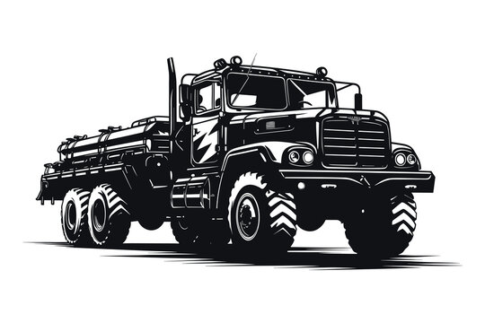 black and white tanker truck clip art preview