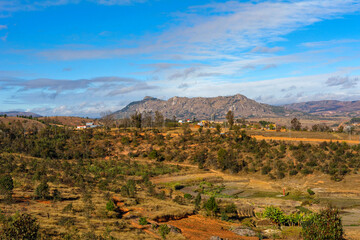 Paysage des hautes-terres de Madagascar