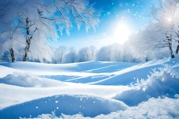 winter landscape with snow