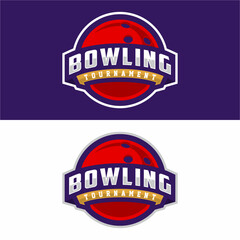 Bowling sport logo design vector illustration