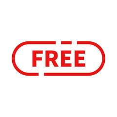 Free Stamp In Red Line Rounded Rectangle Shape For Sign Information
