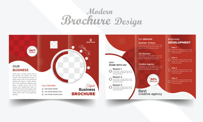 Tri-fold vector brochure design template 
