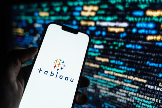 West Bangal, India - july 5, 2023 : Tableau Software logo on phone screen stock image.