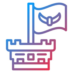 Vector Design Castle Flag Icon Style
