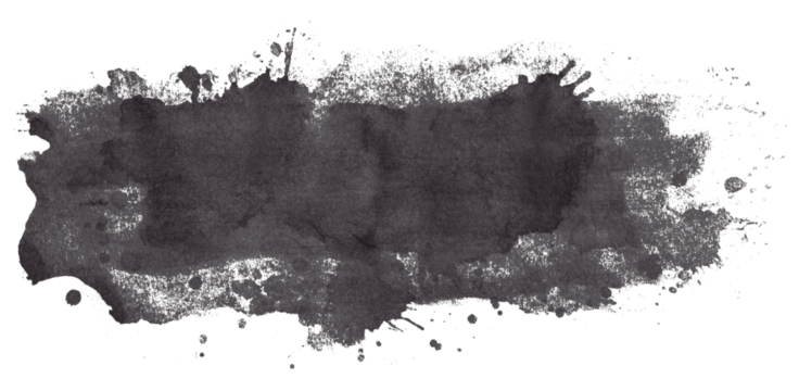 Dark gray watercolor background. Artistic hand paint. Isolated on transparent background.