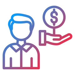 Vector Design Auction Guest Male Icon Style