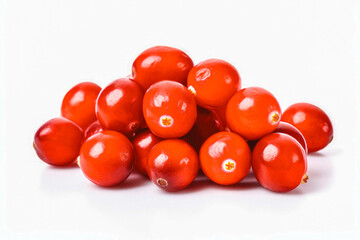 Cranberry fresh healthy fruit on white plain background. Isolated on solid background.