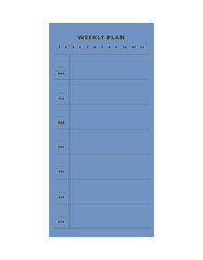 Weekly Plan. Food record. Minimalist planner pages templates. Organizer page, diary and daily control book. Life planners, weekly and days organizers or office schedule list. Graphic organization pape