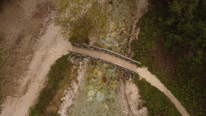 Wood bridge over a creek