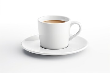 coffee latte on a white saucer isolated on white background