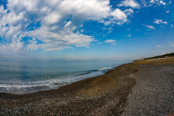 Fototapeta na wymiar Panoramic images of San Vincenzo beach Livorno Tuscany Italy
