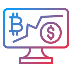 Cryptocurrency Investment Icon Style