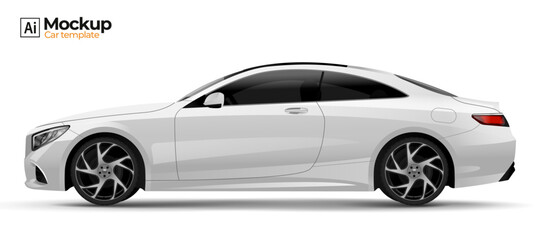 Vector editable realistic mockup car template.
