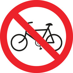 no bicycle sign, no cycling road sign