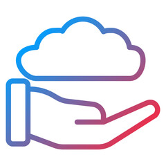 Cloud in Hands Icon Style