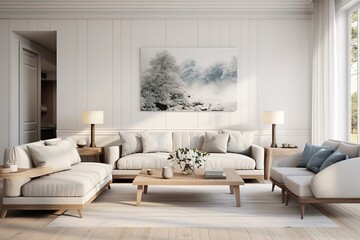 Luxury architecture interior of modern design living room sofa