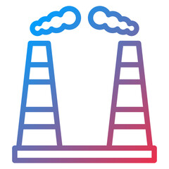 Chimney Pollution Icon Style