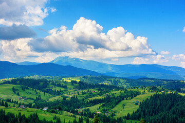 Fototapeta premium valley in the mountains, bird's eye view, hiking, travel. High quality photo