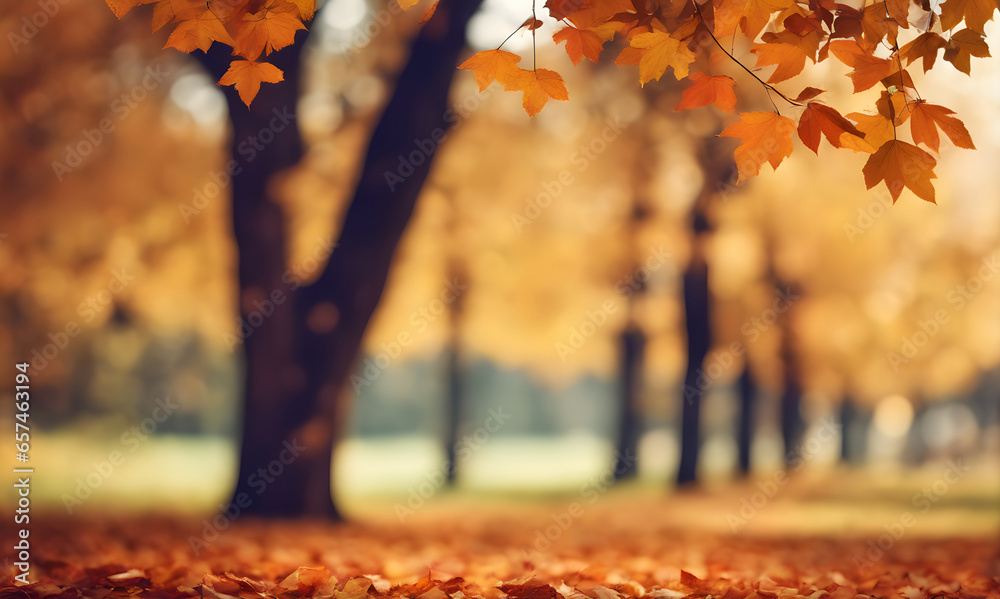 Poster abstract autumn foliage bokeh backdrop