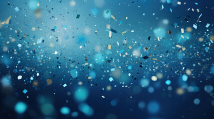 Abstract background with blue confetti - obrazy, fototapety, plakaty