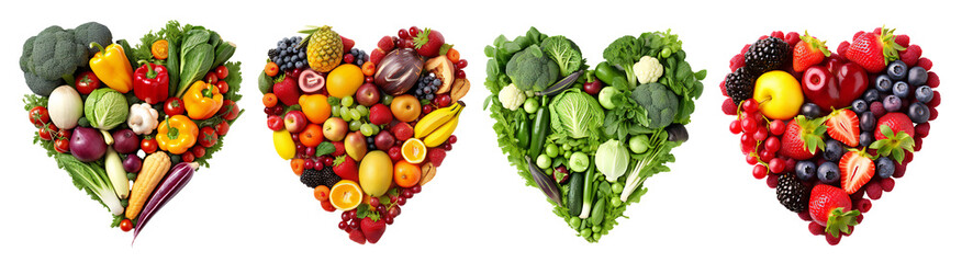 Diet detox super food & immune boosting food collection in heart shaped set - Powered by Adobe