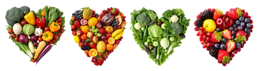 Zelfklevend Fotobehang Diet detox super food & immune boosting food collection in heart shaped set © kilimanjaro 