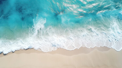 Fototapeta na wymiar Sea blue fresh wave with sand