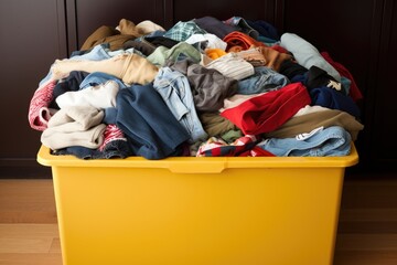 a neatly organized clothing donation box