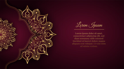 Luxury background with golden mandala ornament