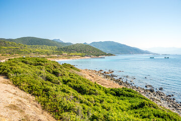 View at the Coast of Ness near Parata Watchtower a short distance from Ajaccio in Corsica, France