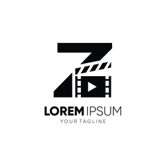 Letter Z Clapperboard Logo Design Vector Icon Graphic Emblem Illustration
