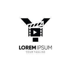 Letter Y Clapperboard Logo Design Vector Icon Graphic Emblem Illustration